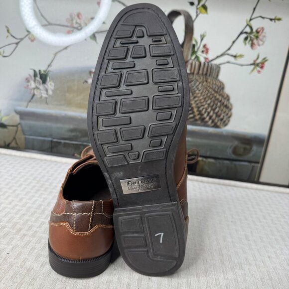Freeman Free-Flex Mitchell Mens Size 10.5W Brown Faux Leather Oxford Dress Shoes main image 5
